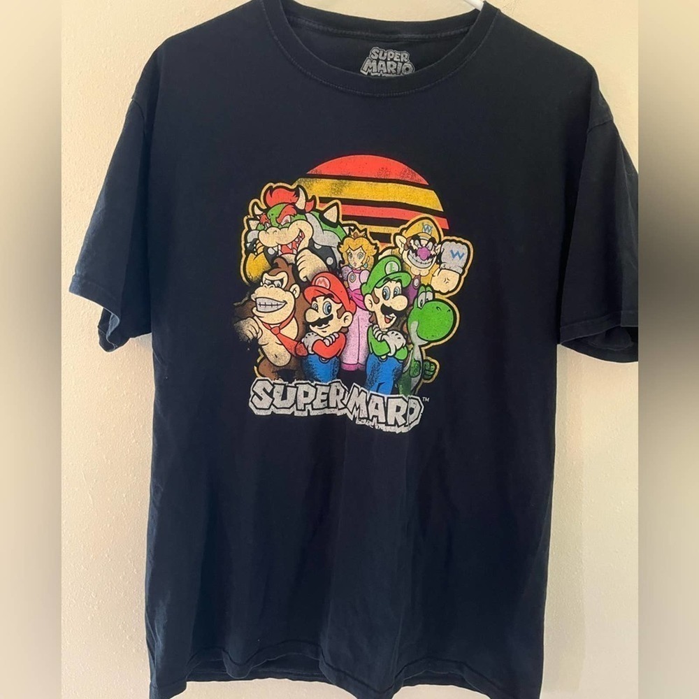 Super Mario Bros Cast of Characters T Shirt Men’s Large